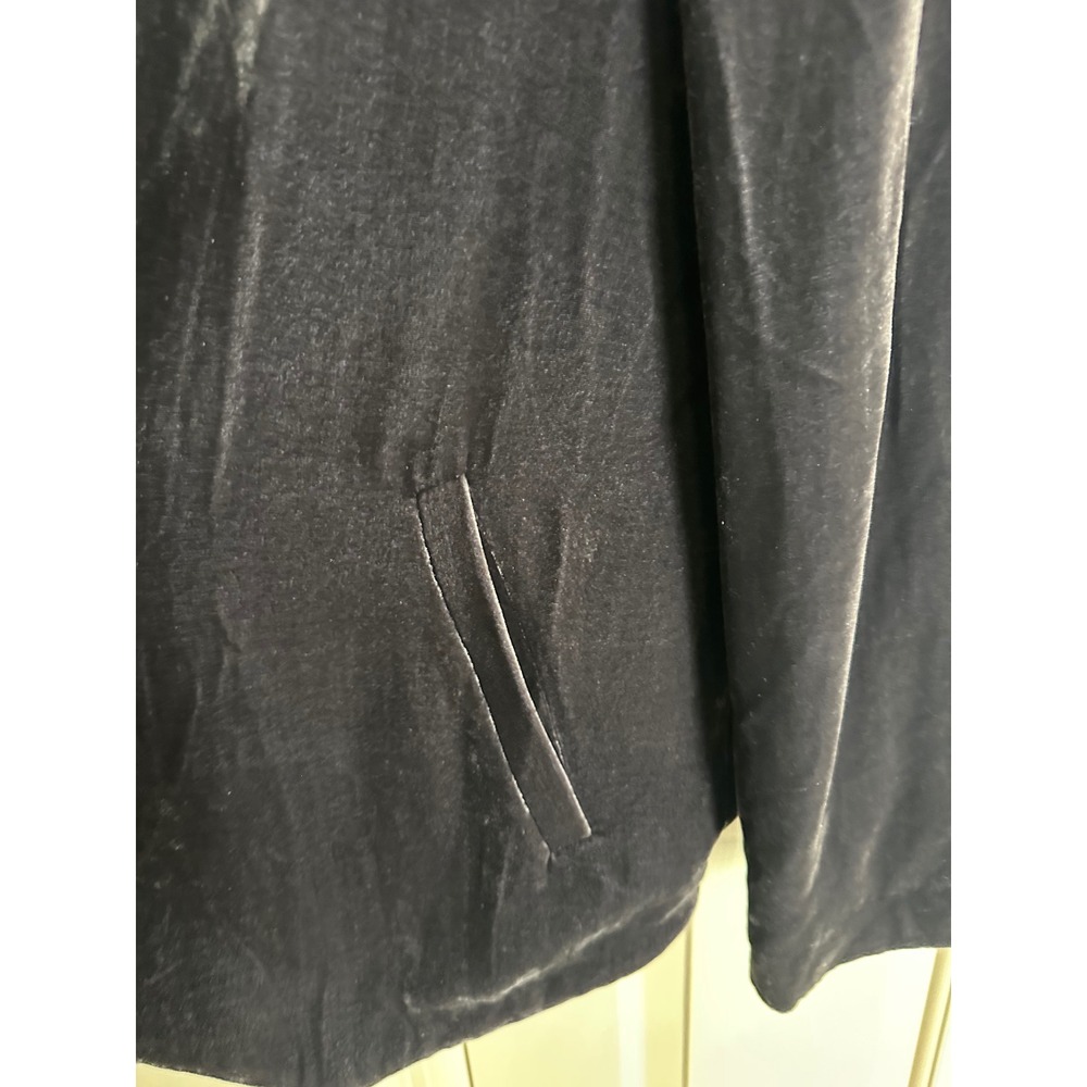Eileen Fisher Silk Blend Velvet Open Front Blazer Jacket Gray S - Picture 2 of 8
